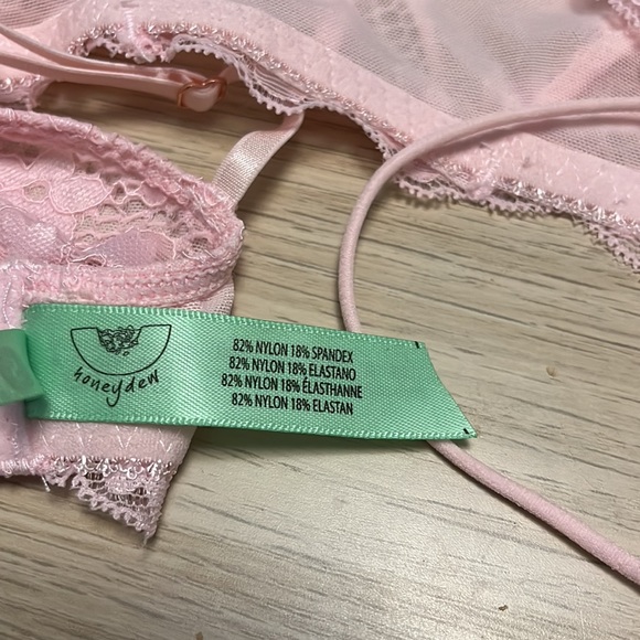 Honeydew Camellia Lace Bralette in Pink - Picture 6 of 6